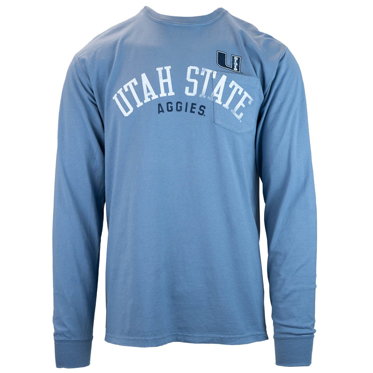 Utah state aggies distressed graphic blue unisex longsleeve t-shirt